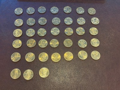 2007-2016 PRESIDENTIAL ONE DOLLAR $1 COIN SET, 38 COINS (WASHINGTON-FORD)