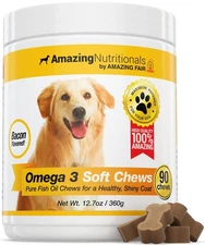 Amazing Omega 3 for Dogs - Omega 3 Fish Oil for Dogs Supplement for Itchy Ski...