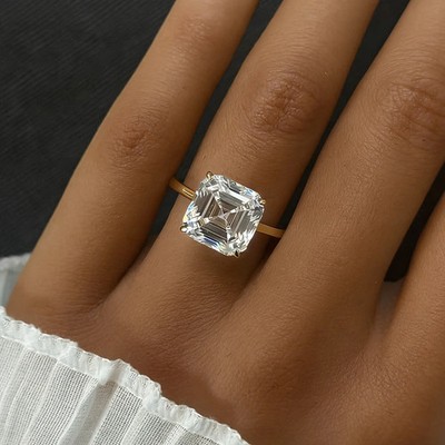 Laborgefertigter Diamantring 5,0 kt Kissenschliff Testpass VVS1/D/Ausgezeichneter 18 K Gold