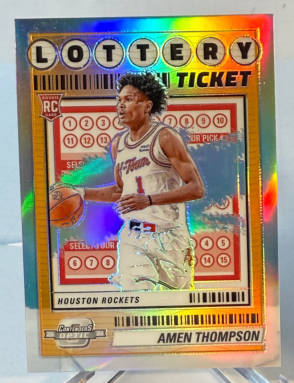 2023 Contenders Optic Amen Thompson Rookie Lottery Ticket #11 Silver (RC)