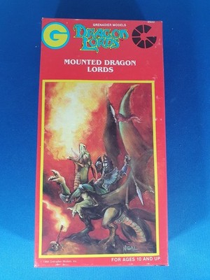 Vintage 1988 Grenadier Models Dragon Lords: Mounted Dragon Lords Complete In Box