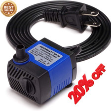 Small Fountain Pump, 80 GPH Submersible Water Pump for Aquarium Fish Tank