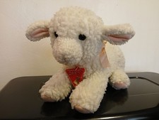 RARE VINTAGE HTF 1988 Dakin 15" Lamb Sheep Plush Red Triangle Hang Tag Sherpa