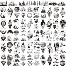 62 Sheets Mountain Temporary Tattoos Stickers, Including Fake Tattoos Waterpr...