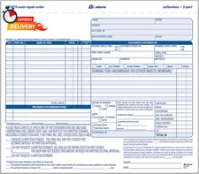 Adams Auto Repair Order Forms, 8.5 X 7.44 Inch, 3-Part, Carbonless, 50-Pack, Whi