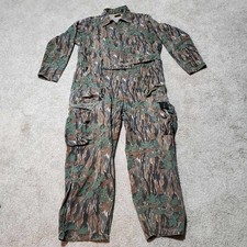 Intage Hunting Coveralls Treebark Camo Made In USA IDEAL L / XL Mens faded 90s
