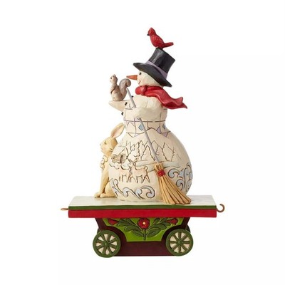 Jim Shore Next Stop, Winter! - Snowman on Train Car 6008133 NEW for 2022 Heartwo