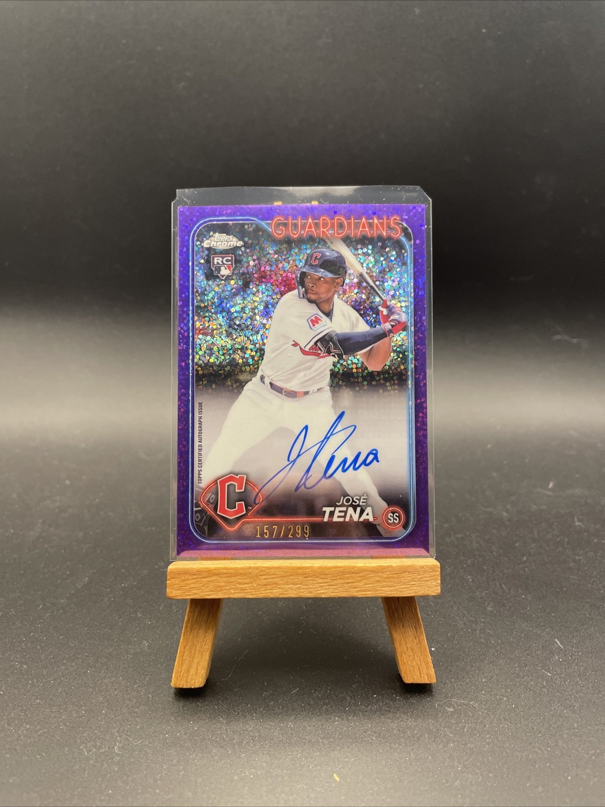 2024 Topps Chrome Rookie Auto Jose Tena #RA-JT Purple Speckle Refractor /299