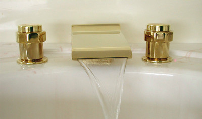 AllBrass Sink Waterfall match our Tub Waterfalls PVD Gold Brass Free Ship 826PH