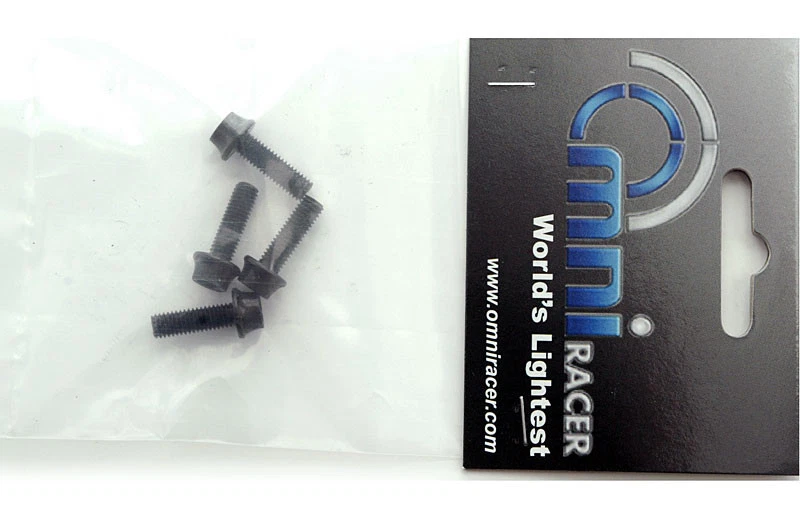 Juego de pernos de jaula de botella de aleación OMNI Racer WORLDS LIGHTEST: M5x15 4,8 g 4 NEGRO Foto 2 de 3