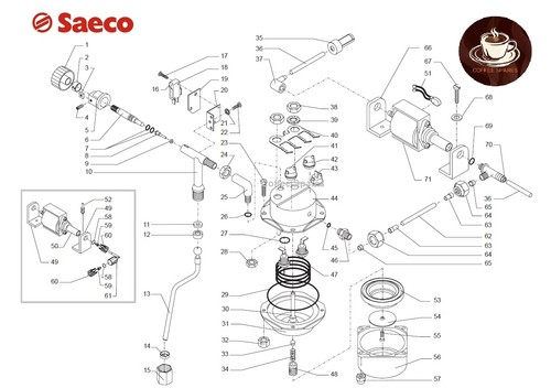Saeco Via Venezia SHOWER SCREEN for Stainless Steel Boiler - see list - Picture 2 of 7