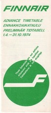 Finnair timetable 1974/04/01 advance edition