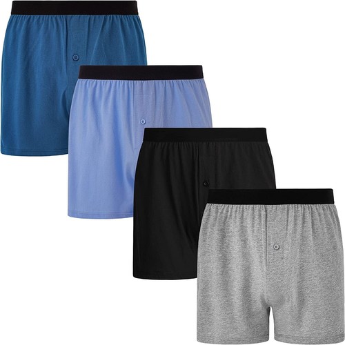 12x Boxer Shorts Mens Organic Cotton Boxers Button Fly Underwear 6