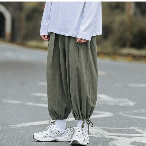 Herren Elastische Taille Hose Unterhose Locker Leger Baggy Japanische Samurai Hose - Bild 8 von 17