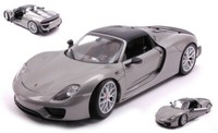 Welly 1/18 Porsche 918 Spyder W/Closed Top Grau Statisches Modell Diecast
