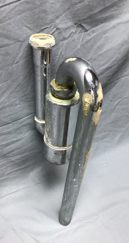 Spüle Abflussrohr Kanister P Falle Teile oder Reparatur Chrom Messing Vintage alt 241-23B - Bild 11 von 15