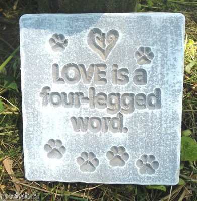Dog cat love mold  6'' x 5.5'' Plastic concrete plaster casting mould