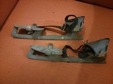 Vintage Metal Frame Ice Skates Wih Leather Straps