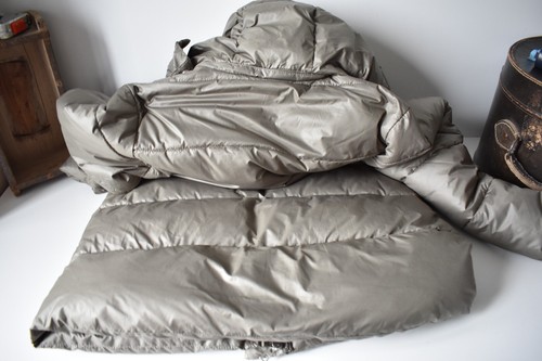 Mango Puffer Coat Size S Quilted Long Water Repellent with Hood Green Pockets - Picture 13 of 21