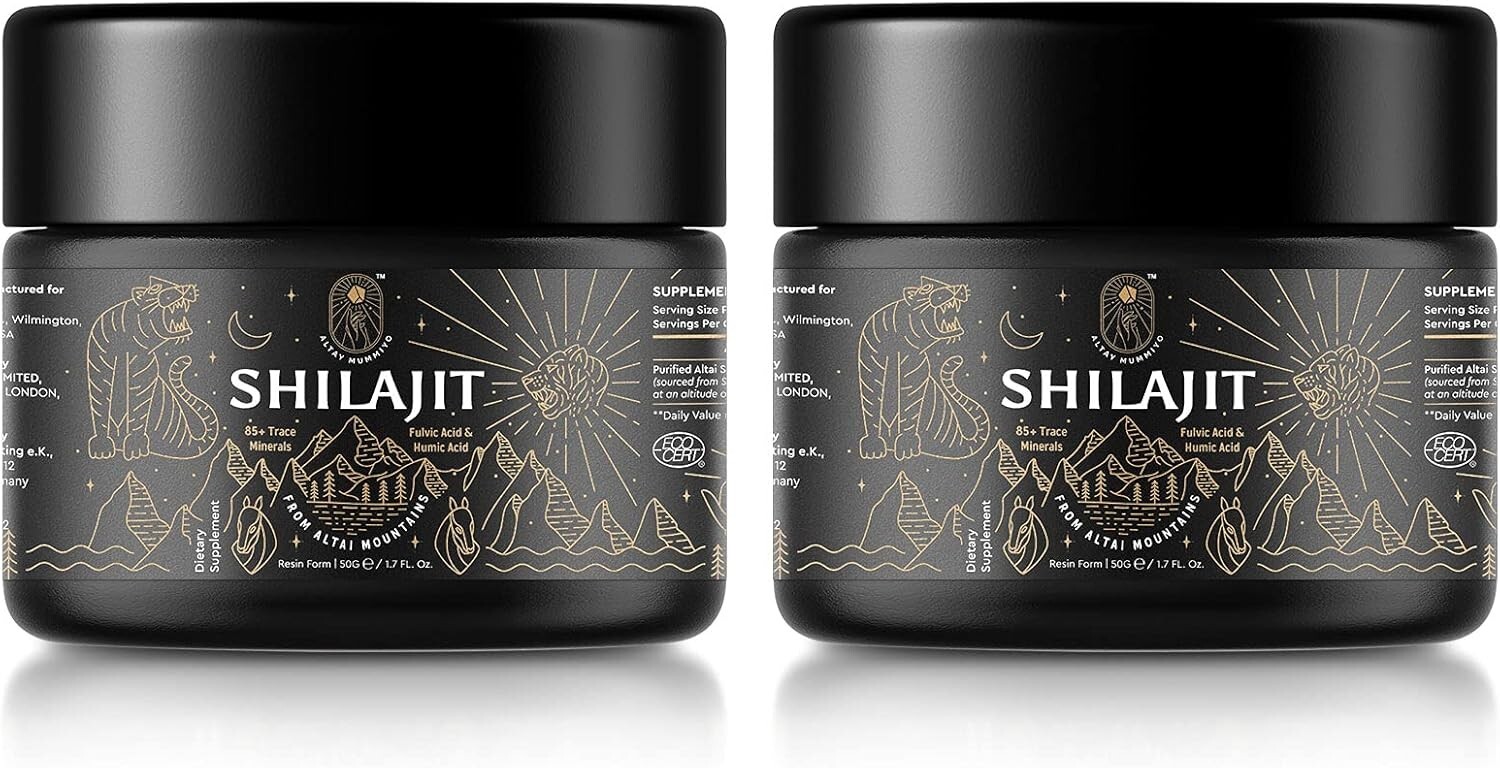 Shilajit Resin with Fulvic Acid & Trace Minerals, Original Siberian (2 Pack),GEL