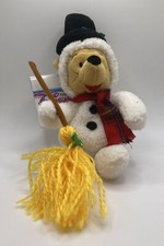 Disney Store Snowman Pooh Christmas Mini Bean Bag Plush NWT