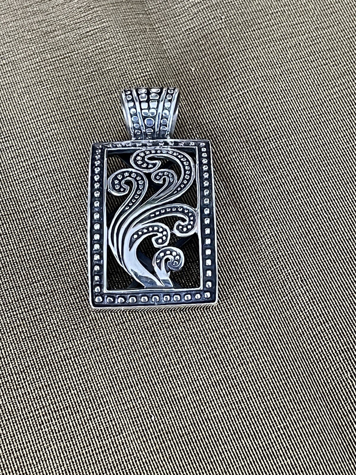 Silpada Sterling Silver Swirl Rectangular Pendant… - image 1