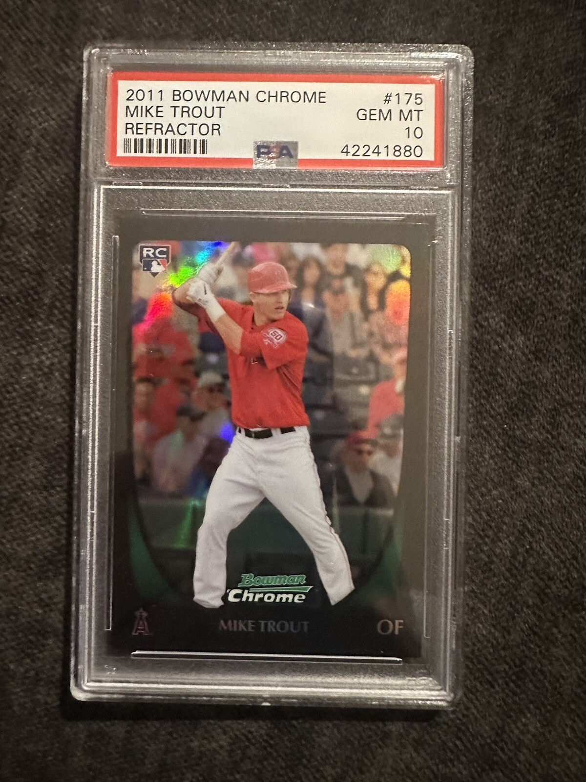 2011 Bowman Chrome MLB Rookie "Refractor" Mike Trout PSA 10 #175 - LA Angels