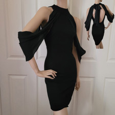 Alice + Olivia Drapey Silk Flutter Sleeve Dress SZ 6 (S)