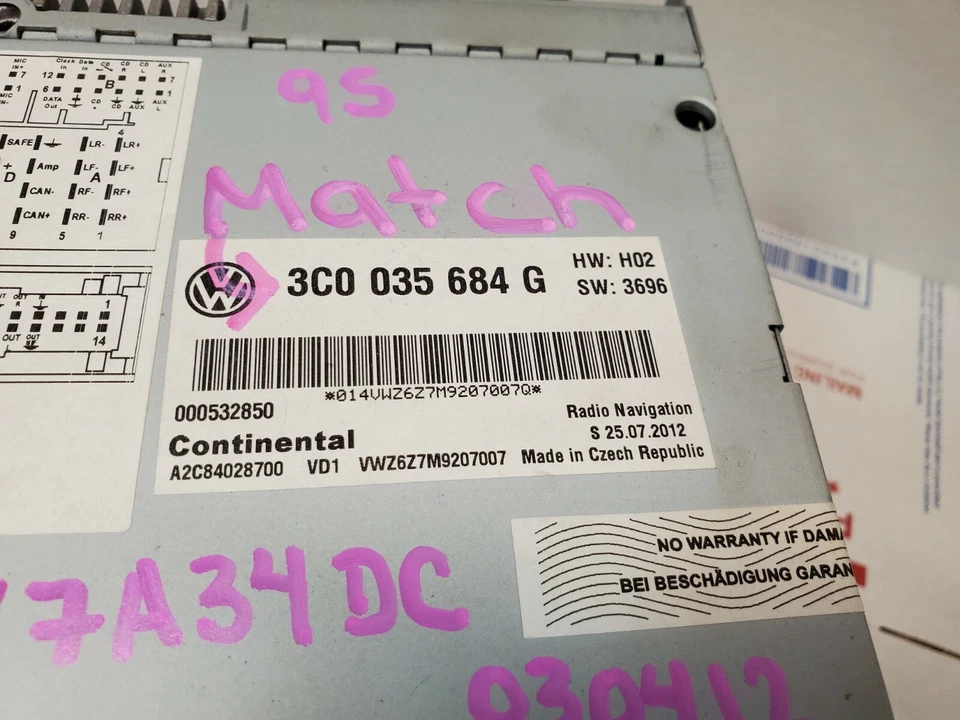 VW Passat 2013 RNS-510 Navigation Radio GPS RNS510 Head Unit 3C0035684G WARRANTY - Image 3 of 4