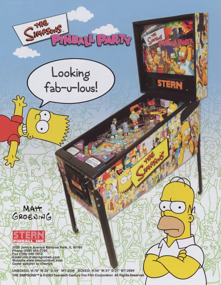 シンプソンズ　パチンコ The Simpsons Pinball Party -STERN ROM Upgrade 5.00 CPU Display 2