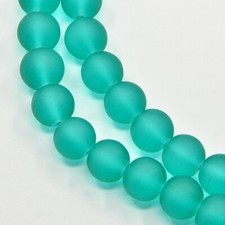 Frosted Round Glass Beads - 6mm 8mm 10mm - Various Colours - Translucent