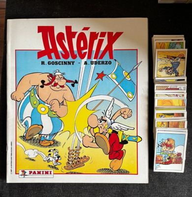 LEERES ALBUM EMPTY + KOMPLETTER SATZ VIGNETTEN STICKER ASTERIX 1987 PANINI GOSCINY