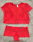 Torrid Red Lace Sheer Bralette + Matching Cheeky underwear, both size 2, nwt — photo 2