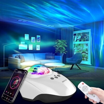 Galaxy Projector Aurora Projector Night Light Projector with Bluetooth Music Spe