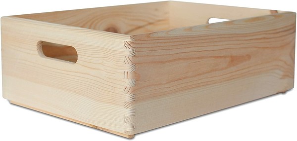 Creative Deco Xl GroßE Holzkiste Obstkiste Korb | 40X30X14Cm (+/-1Cm) | Griffen-image