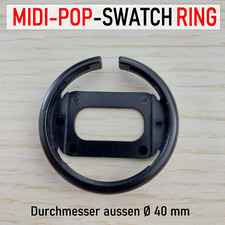 ✅ RING / CLIP / HALTER für MIDI-POP-SWATCH UHREN ⭐ FARBE: SCHWARZ ⭐ Neuware