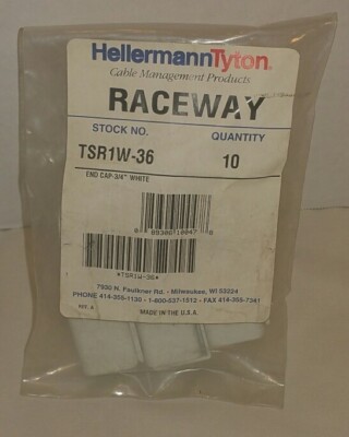 Hellermann Tyton TSR1W-36 3/4'' End Cap White Bag of 10