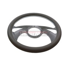 14 Gray Leather Boomerang Gm Chevy Chrome Aluminum Steering Wheel 9 Bolt Hole