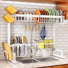 Over The Sink Dish Drying Rack Adjustable Large Dish Drying Rack Kitchen Counter
