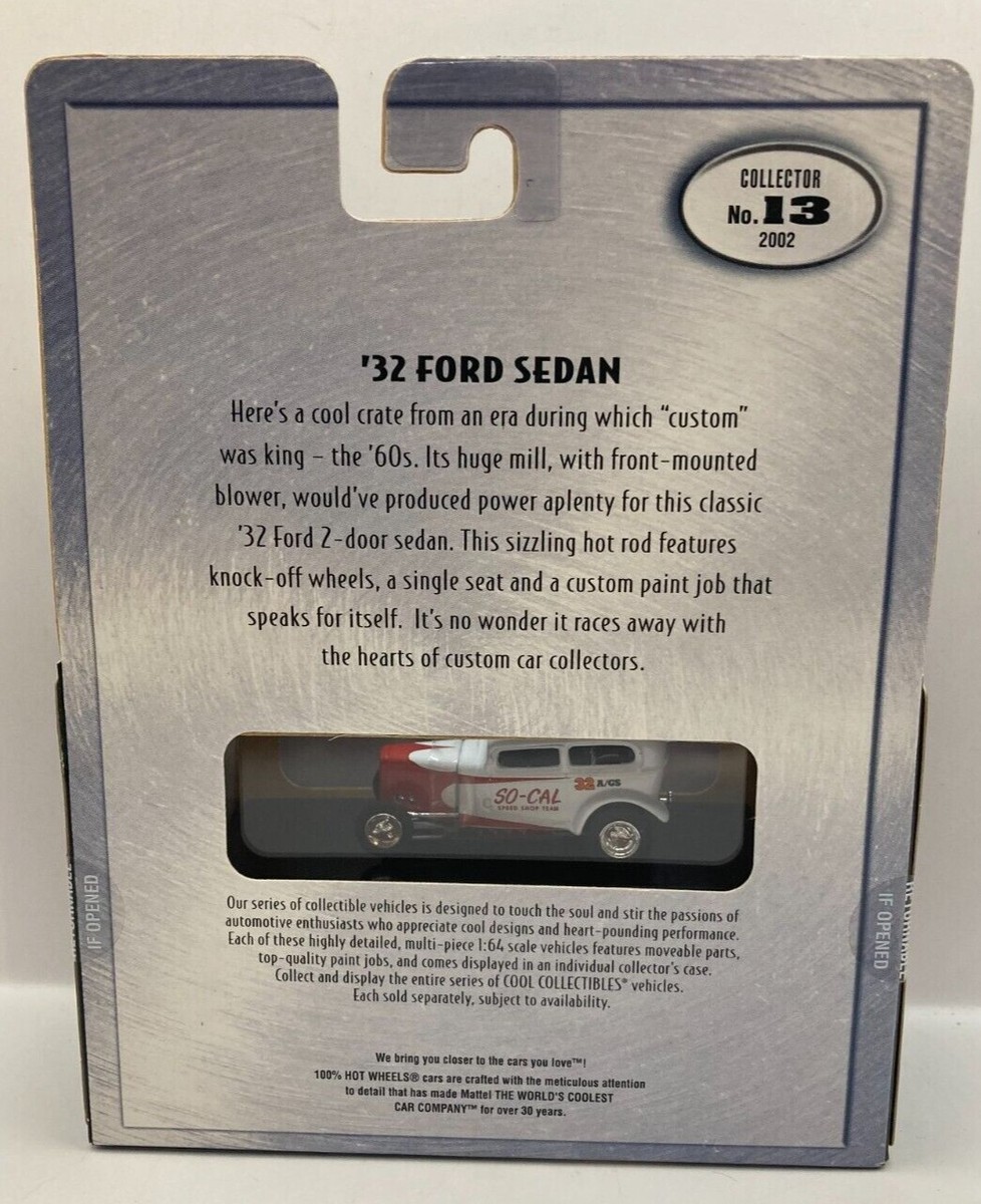 100% Hot Wheels '32 Ford Sedan SO-CAL Speed Shop Team White