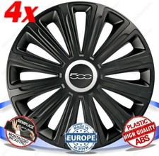 SET 4 BORCHIE RUOTA COPRI CERCHI CALOTTE 14 TREND BLACK PER FIAT 500C