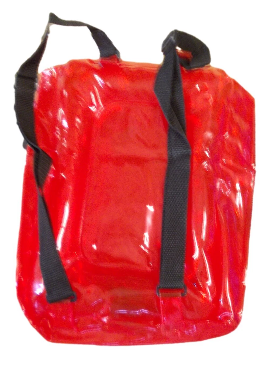 PVC Unisex Inflatable Retro Blow Up Bubble Bag Kids Back Pack Party Picnic Red