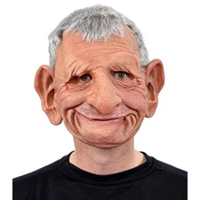 Realistic Old Man Mask Latex Halloween Cosplay Party Full Face Cover Headgear