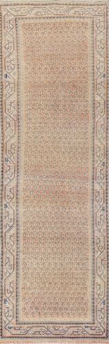 Muted Semi-Antique Geometric Oriental Traditional Runner Rug Handmade Wool 3x11 - Picture 1 of 12