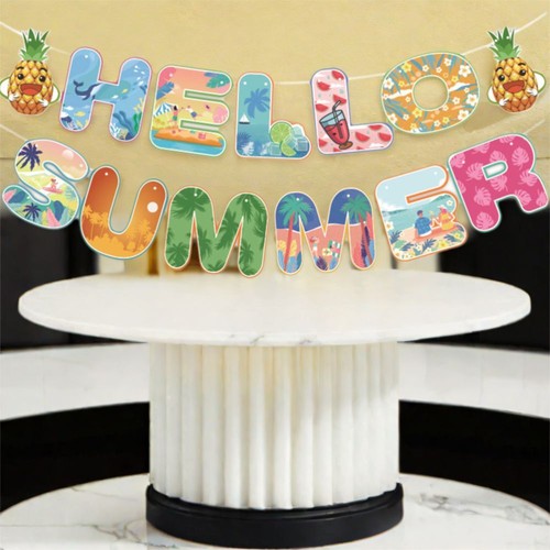 Celebrate Hawaiian Beach Party Banner For Home Living Room - Picture 4 of 12