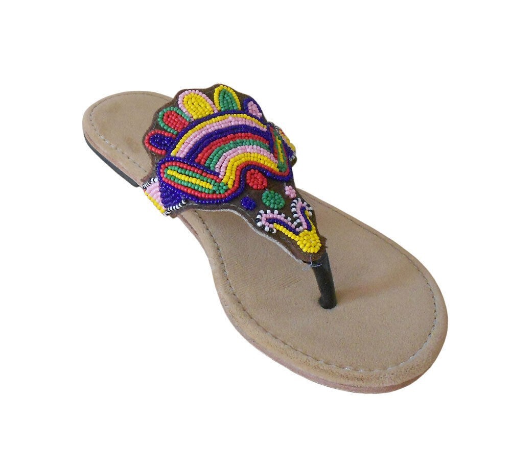 Zapatillas de mujer chanclas tradicionales de cuero indio Mojaries ballet pla...