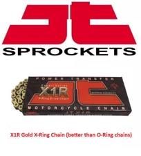 JT Front Rear Sprocket Kit 15T 38T and X1R Gold X-Ring 520 Chain TRX400EX 99-04