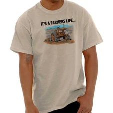 Rural Country It's A Farmers Life Tractor Mens Casual Crewneck T Shirts Tees