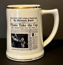 Vintage 1974 Philadelphia Flyers Take the Cup Porcelain Stein Old Hockey Mug