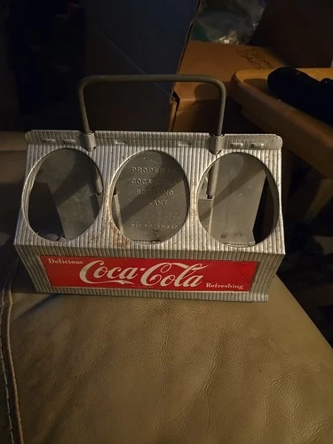 Vintage COCA COLA 6-Pack Bottle Carrier, aluminum carrier caddie rack holder